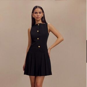 Meshki MackenzieSleeveless Pleated Mini Dress - Black